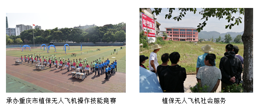 文本框:       承办重庆市植保无人飞机操作技能竞赛             植保无人飞机社会服务